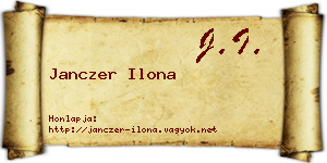Janczer Ilona névjegykártya